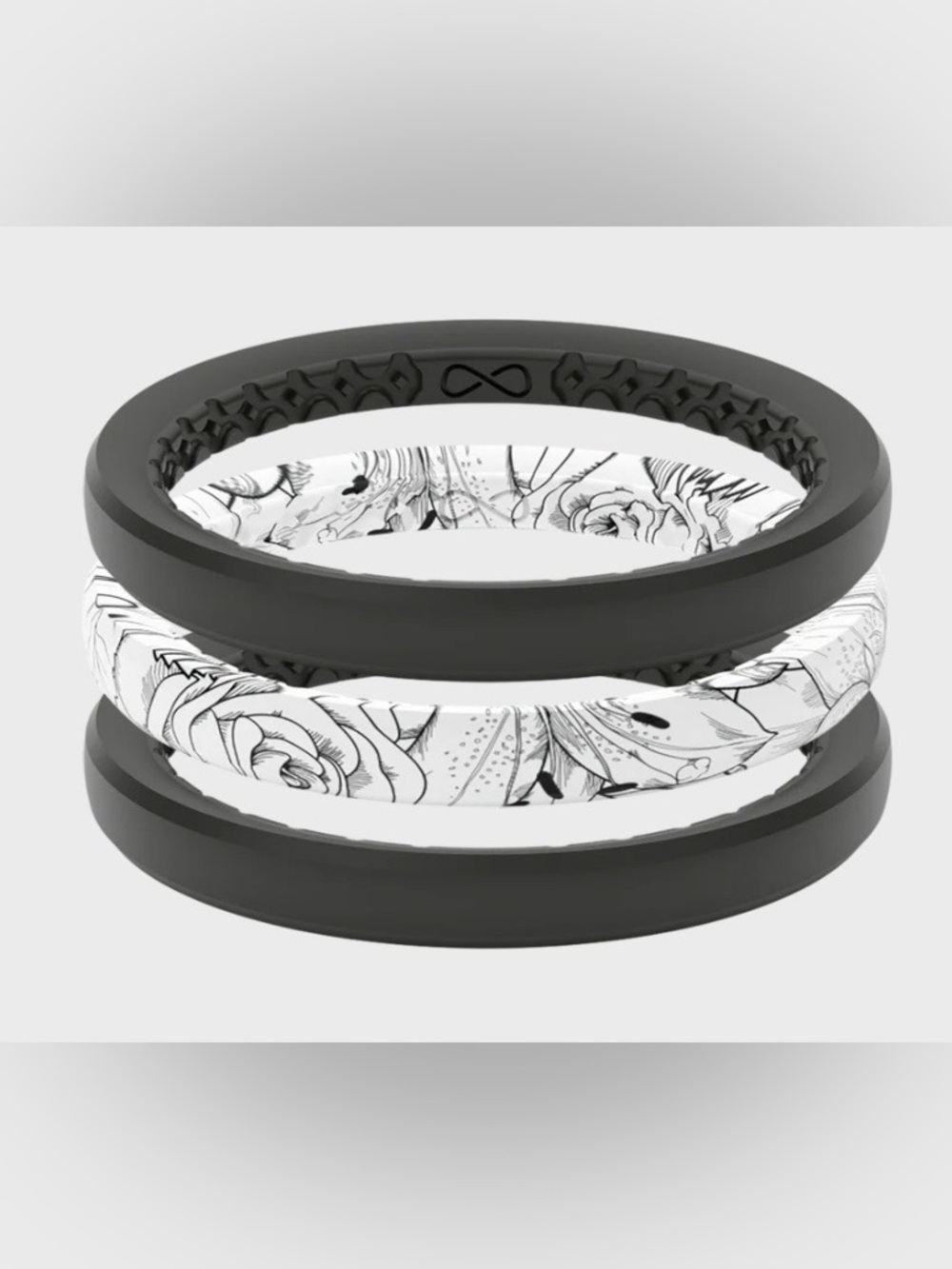 Groove Life Women’s “Rose” Stackable Silicone Rings, Set of 3